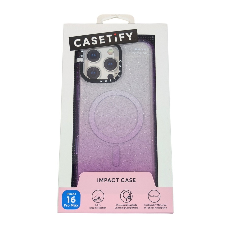 U2O CASETiFY Impact Case w/ Magsafe for iPhone 16 Pro Max 6.9" -‎ Glitter Purple